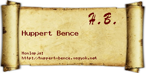 Huppert Bence névjegykártya
